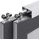 EaseLife 4FT/48in Bypass Double Sliding Pocket Door Hardware Kit,Commercial Grade,Aluminum,Bypassing Closet Doors Track for 2 Door System,Slide Smoothly Quietly,Easy Install,No Door