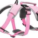 Multi-Use Support Dog Harness, Escape Proof No Pull Reflective Adjustable Vest with Durable Handle, Dog Walking Harness for Big/Active Dogs (Pink, XL)