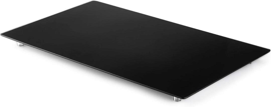 Multipurpose Tempered Glass Black Stove Cover 20 x 12 Inch Countertop Cutting Board with Legs Stovetop Cover to Expend Kitchen Space.