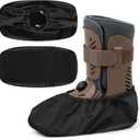 2 Pcs Air Cam Walking Boot Covers, Cam Boot Cover for Medical Fracture, Waterproof Shoe Covers for Broken Foot Ankle Recovery Protection Machine Rain(Black, Medium)