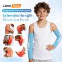ComfiTECH 2 Pack Youth Full Arm Elbow Ice Pack Sleeve for Tennis, Golfers, Throwing, Pitchers, Young Athletes, Flexible Cold Pack for Forearm Discomfort, Muscle Relaxation & Outdoor Sport, Small