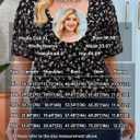 Amrto Plus Size Tops for Women Chiffon Blouses Square Neck Short Sleeve Fall Summer Business Casual Trendy (Black, XXL)