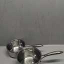 Stainless Steel Saucepan Set with Strainer Glass Lid, 1-Quart and 2-Quart Tri-Ply Capsule Bottom Sauce Pan/Pot, Two Pour Spout, Dishwasher and Oven Safe