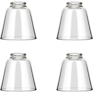4 Pack Clear Glass Shade Covers Replacements, 4.75in Height, 4.75in Diameter, 2.1in Fitter, Clear Cylinder Glass Lamp Shade Replacement Globe