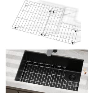 Sink Protectors for Kitchen Sink, Sink Grate Grid for Bottom of Sink, Metal Sink Rack, Bottom Basin Rack, Stainless Steel, 23.2" * 14.5", Fits for Kohler Whitehaven K-6486 and K-6487