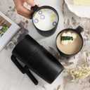 Berglander Black Plastic Coffee Mugs Set of 8, Plastic Cups with Handles 15oz, Reusable Water Cup, Easy to Carry, Great for Home, Garden, Picnic, Camping, Outdoor