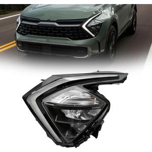 LED Headlight Assembly Compatible with 2023 2024 Kia Sportage with Bulbs(Driver Left Side)