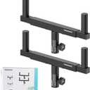 Vondynote Set of 2 Dual Speaker Mount Bar Mounting Fork Bracket Speaker Pole Width Adjustable, Black