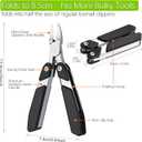 Portable Folding Ingrown Toenail Clippers for Men Thick Toenails, Business Travel Ultra Sharp Toe Nail Clippers for Seniors, Adult, Podiatrist, Heavy Duty Stainless Steel, Black