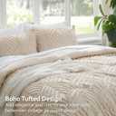 BEDELITE King Size Comforter Set - Tufted Boho Bedding Set, Beige Boho Comforter, Soft Lightweight Comforter King, 3 Pieces Farmhouse Jacquard Bed Set for All Seasons