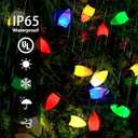 C9 Christmas Lights Outdoor, 33ft 50 LEDs Christmas String Lights with 8 Modes, 5 Sets Connectable, IP65 Waterproof Outdoor Indoor Vintage Fairy Lights for Christmas Tree Holiday Party Decor