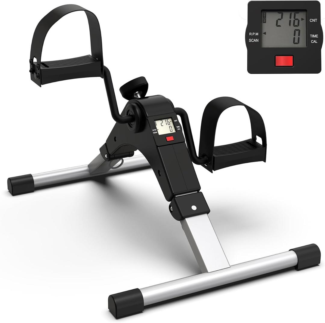4-in-1 Mini Exercise Bike, Foldable,for Home Gym, with LCD Display for Arm and Leg Exercises
