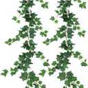 Hoteam 2 Pcs 71 inches Artificial Ivy Vines Garland Green Fake Ivy Garland Faux Hanging Plants with Silk Leaves Greenery Spring Decor for Indoor Outdoor Wedding Home Room Wall Decor