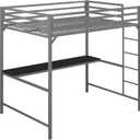 DHP 4308429 Miles Full Desk, Silver Metal Loft Bed