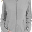 Post Mastectomy Shirts Hoddies with Drain Pockets, Breast Surgery Recovery Long Sleeve Mid Weight Zip Jacket For Women (Gray, S)