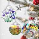 Christmas Ornaments: Stained Glass Ornament, Christmas Tree Ornament, Hanging Ornaments for Home Decor & Xmas Tree Decorations  Exquisite Holiday Decor, Gifts & Holiday Present - Iris Flowers