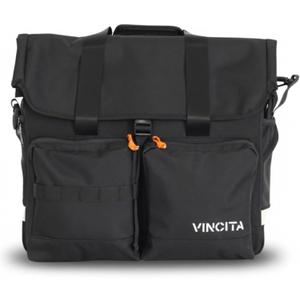 Vincita Voyage Atlas Front Bag for Brompton Largest Expandable Touring Carrier with Frame Fits 16" Laptop, Quick-Access Zipper & Rain Cover Compatible with S, M, H, P Handlebars (Black)