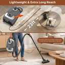 Akitas C11 Bagged Canister Vacuum Cleaner, Light Weight HEPA Filtration, 33ft Cleaning Radius with Retractable Cord, Ideal for Hard Floors & Low-Pile Carpet Extra Floor Brush