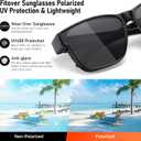 GEGURI Polarized Sunglasses Fit Over Glasses for Men Women, Oversized Square Sun Glasses UV400 Protection Shades