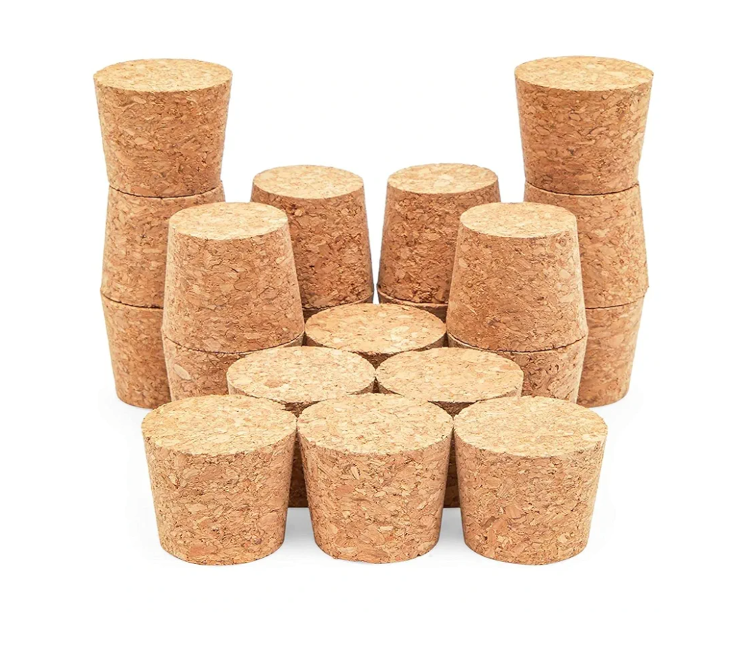 20 Pack Size 16 Large Tapered Corks for Crafts, DIY Art Projects, Stoppers for Wine, Beer Bottles (1.34 x 1 x 1.1 In Cork)