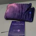 Solfres Small Weighted Lap Pad Blanket Throw for Kids Boys Teens 20in x 23in 5 Lbs - Sleep Therapy Plush Travel Size with Glass Beads, Galaxy Space Stars (20"x 30" 5lbs, Purple Blue/Gray (With Removable Cover))