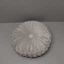HLOVME Round Velvet Pillow for Couch Small Handmade Decorative Throw Pillow for Bed Bedroom 13.7 Light Grey