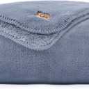 UGG Whitecap Twin Blanket, Soft Cozy Fleece Blanket for Bed, Luxury Fluffy Oversized Throw for Couch, Washable Twin XL Bedding, Dorm Essentials, 66" x 90", Denim Blue