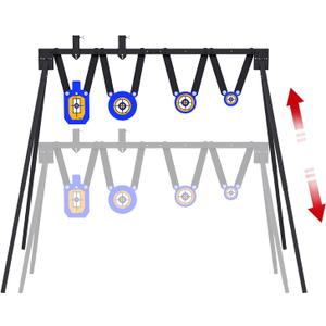 Atflbox AR500 Steel Target for Shooting Stand System Set, 63 Inch Adjustable Height, 3/8 Inch Thick Silhouette and Gong Targets, 10pcs Paper Targets and Target Holder Expansion Kit, 7''x12'' torso silhouette and 4''/6''/8'' gongs