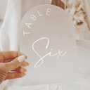 JINMURY Frosted Arch Wedding Table Numbers 1-10 with Stands, 5x7 Inch Frosted Arch Acrylic Sign with White Letters, Arched Acrylic Table Numbers for Wedding Reception