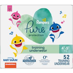 Pampers Pure Protection Training Underwear, Unisex, Size 4T5T, 52 Count, Premium, Hypoallergenic, Soft, Absorbent