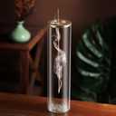 Eavida Incense Holder for Sticks [Anti-Ash Flying], Modern Insence-Stick Burner Holder with Removable Glass Ash Catcher, for Home Decor Yoga Meditation (Champagne Gold)