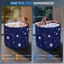Portable Bathtub for Adults, Foldable Bathtub （31.5"L x 26"）Without Installation with Bottom Cotton Clip, Cold Plunge Tub Suitable for Bathing, Space-Saving, Starlit Sky