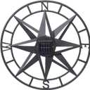 MUMTOP Metal Compass Wall Decor, 22 Inch Nautical Wall Sculpture with Solar Lights, Hanging Art for Farmhouse Indoor or Outdoor Sign