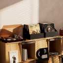 Wood Vinyl Record Storage, Retro & Durable Vinyl Crate and Record Holder, Album Storage Record Case Box for 60+ Records, Perfect Record Organizer for Home Decor and Collection Display(Black)