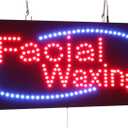Facial Waxing Sign, 24"x12", 60x30cm, TOPKING, LED, Neon, Florescent, Signage, Signboard, Display, Billboard, Screen, Grand Opening, Gift