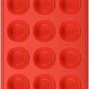 Muffin Pan - 12 Cups Silicone Muffin Pan Non-Stick Food Grade Silicone Cupcake Pan for Muffins,Tart, BPA Free and Dishwasher Safe  1 Piece Red