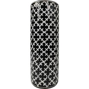 Porcelain Ceramic Umbrella Stand Holder Modern Style Floor Vase for Storage Canes Walking Sticks Golf Umbrella Mono-pods Tripod Bat Golf Club Gift Entryway Indoor 24" High Black&White