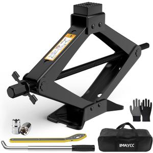 Universal Scissor Jack 3 Ton, Portable Car Jack Kit 3 Ton with Lug Wrench, Heavy Duty Tire Changing Kit, Emergency Lifting Jack for Car SUV ATV