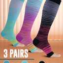 Doctor's Select 3 Pairs Copper Toeless Compression Socks Women & Men - 20-30 mmHg Open Toe Compression Socks Knee High Women, L/XL