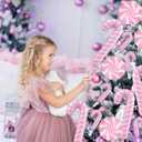 Christmas Candy Cane Balloons Decorations -25Pcs Pink Candy Foil Balloons for Sweet Candy Themed Christmas Party Decor Supplies