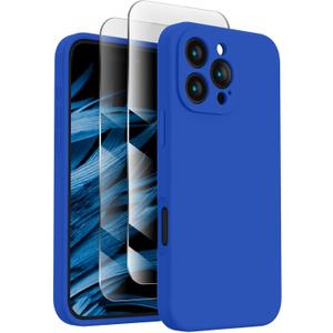 FireNova Designed for iPhone 16 Pro Case, Silicone Upgraded [Camera Protection] Phone Case, Soft Anti-Scratch Microfiber Lining Inside, 2024, Klein Blue