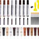 SEISSO Wood Furniture Repair Kit - Set of 42 Hardwood Laminate Vinyl Floor Repair Kit Wood Fillers, Markers and Wax Sticks - Used for Cover Ups Scratches, Stains, Holes for Table, Door, Cabinet