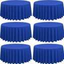 6 Pack Round Tablecloths - 120 Inch, Royal Blue Polyester Table Cover for Round Table, Stain and Wrinkle Resistant Washable Fabric Table Cloth, Polyester Tablecloth for Wedding Banquet Parties (6 Pack 120 Inch Round)