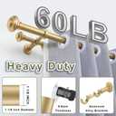 1 1/8 Inch Heavy Duty Double Curtain Rods for Windows, 36-72inch(3-6ft) Adjustable Length Telescoping Dual Drapery Rod Set with Solid Aluminum Bracket for Porch, Floor-to-ceiling Windows, Warm Gold