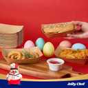 JOLLY CHEF 2lb Paper Food Trays, 100 Pack Disposable Paper Boat, Serving Boats, Food Holder Trays for Snacks French Fries Nachos Hot Dog Tacos BBQ Party