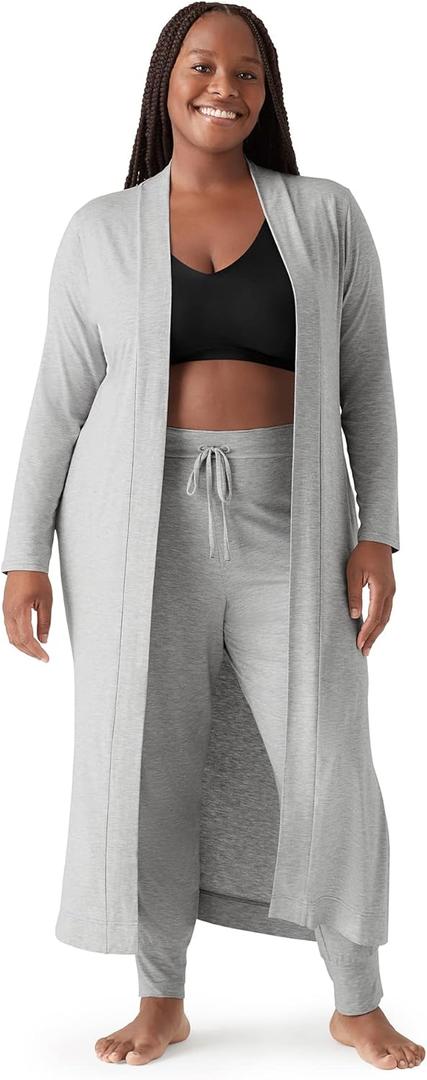 True & Co Women's Any Wear Long Cardigan (Light Gray), XS