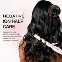 Extra-Long Barrel Rotating Curling Iron with Short Clamp, Automatic Curling Iron 1 Inch Creates Loose Curls for Medium and Long Hair, High Heat 410F, Instant Heat up, Double Ceramic, Dual Voltage