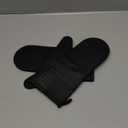 Hovico Silicone Oven Mitts, Heat Resistant 500F Kitchen Mitts 2PCS, 11.6" BPA-Free Soft Baking Gloves, Non-Slip Grip Oven Gloves with Soft Cotton Lining for Kitchen Cooking Baking BBQ - Black