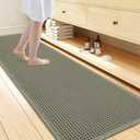 Smiry Waffle Bath Mat 72x24, Extra Soft Absorbent Bathroom Rugs, Non Slip Machine Washable Quick Dry Bath Rugs for Bathroom Floor, Tub, Shower, Home Decor Accessories, Green