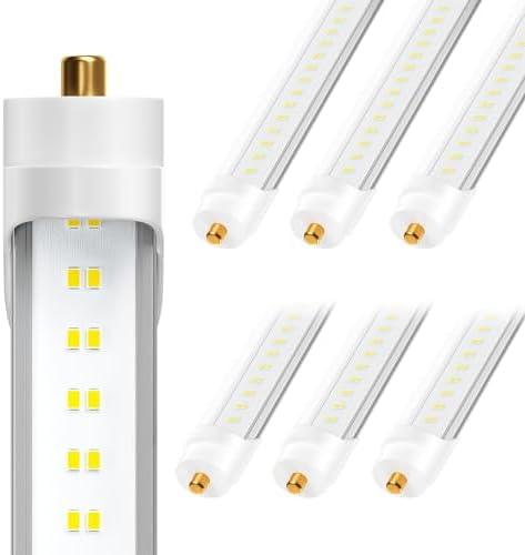 ELEKICO 8FT LED Bulbs, Super Bright 72W 9000lm 5000K, T8 T10 T12 LED Tube Lights, FA8 Single Pin T8 LED Lights, Clear Cover, 8 Foot LED Bulbs to Replace Luminous Light Bulbs (Pack of 10)